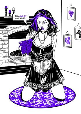 Comic girl sexy maid