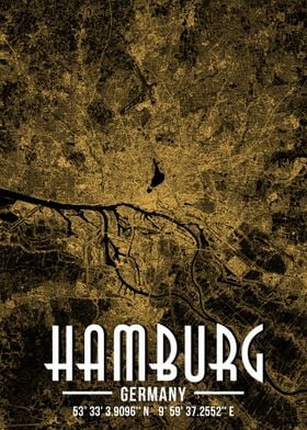 Hamburg City Satellite Map