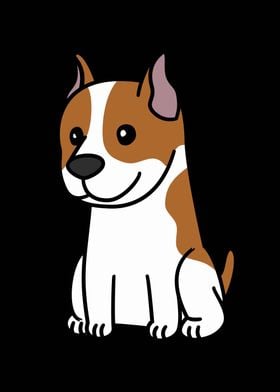 Amstaff Dog Cartoon