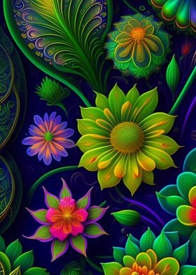 Vintage Flower Fantasy Art