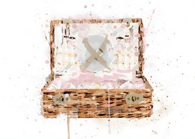 Pink Gingham Picnic Hamper