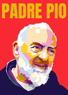 Padre Pio Red Pop Art