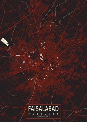 Faisalabad City Map Vector