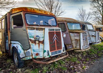 Dull old rusty vans