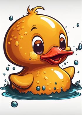 Rubber Duck Cartoon' Poster by DecoyDesign | Displate