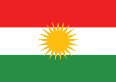 Kurdish Flag of Kurdistan