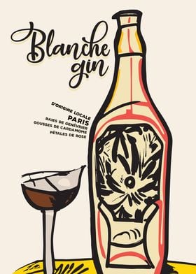 French BLANCHE Gin Poster