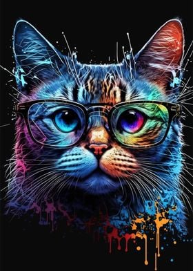 Neon NERD Cat