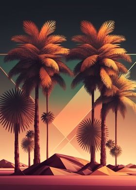 Geometric palm tree