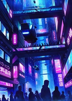 Cyberpunk City Bridges