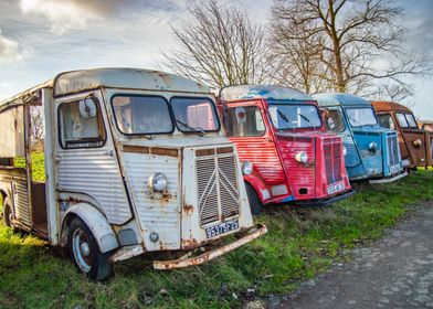 Old flashy rusty vans