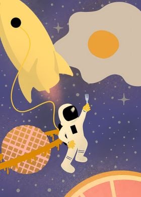 Flat Art Astronaut Fantasy