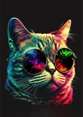 Neon NERD Cat