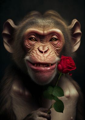 monkey and the red rose