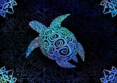 Blue mandala Turtle