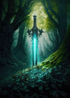 Magical medieval sword