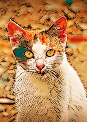 Abstract cat portrait
