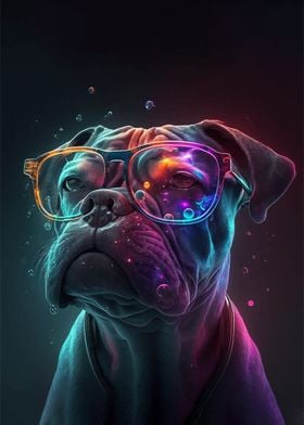 Neon Glasses Dog