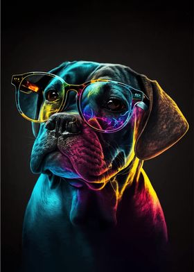 Neon Glasses Dog