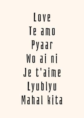 Love In Multiple Languages