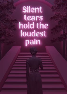 Silent Tears Pink 3D Quote