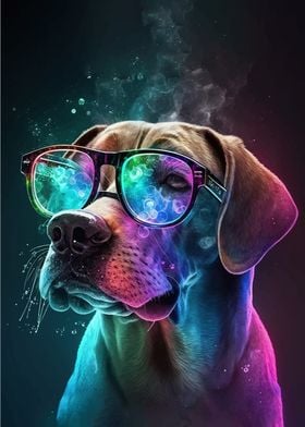 Neon Glasses Dog