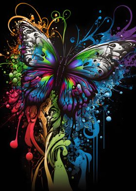 Butterfly in graffiti art