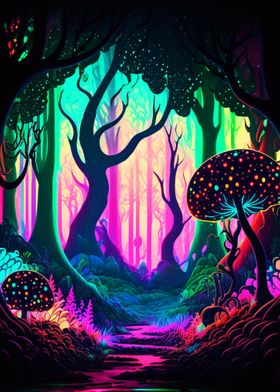 Colorful forest abstract