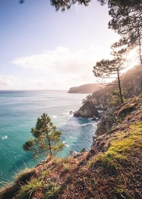 Rays of sun on seascape