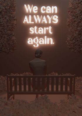 Start Again Brown 3D Quote