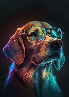 Neon Glasses Dog