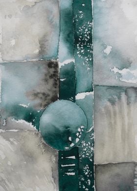Teal beige abstract