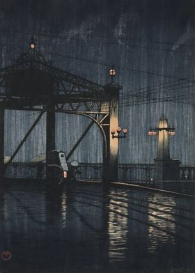 Ukiyo e Shinohashi Bridge