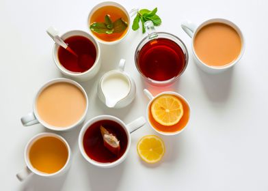 Colorful tea family