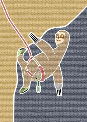 Sloth rock climbing vector