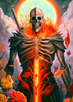 Blazing Floral Skeleton