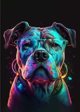 Neon Glasses Dog