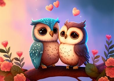 owl love valentine