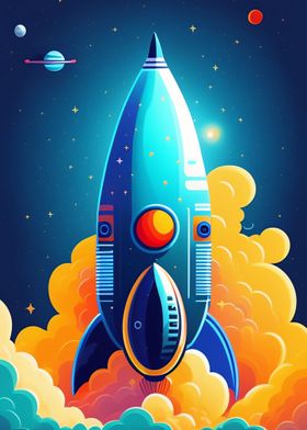 Rocket in space Fantasy