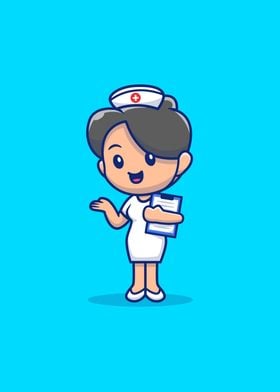 Cute Nurse With Clip Board