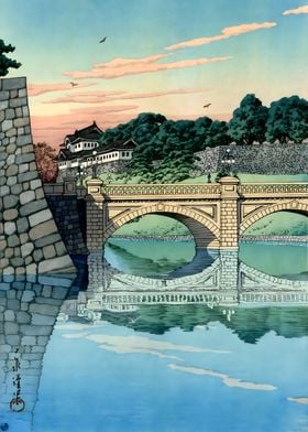 Ukiyo e Nijubashi Bridge