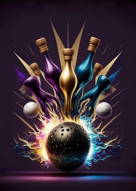 Abstract Bowling Artwork