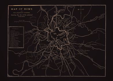 Rome old vintage glow map