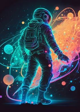 Astronaut colorful Space