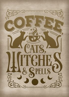 Coffee cats witches spells