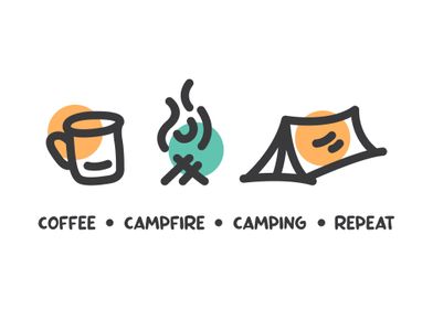 Coffee Campfire Camping Re