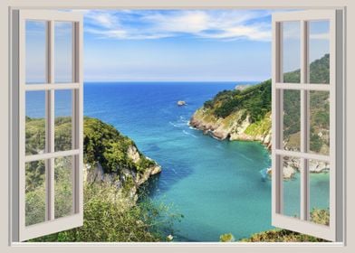 Window view sea landscape