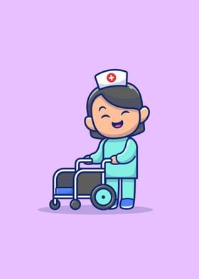 Cute Nurse With Wheelchair