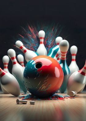 Abstract Bowling Artwork