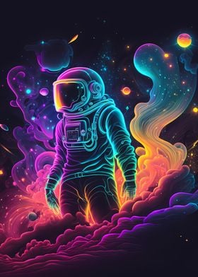 colorful Astronaut Space